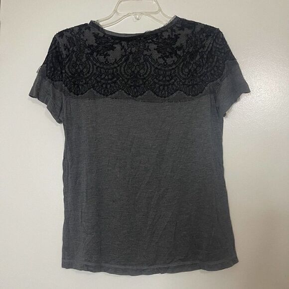 Jason Wu gray Crew neck tshirt with lace trim embellishment size Small - Picture 4 of 4